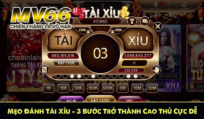 Mẹo Đánh Tài Xỉu – 3 Bước Trở Thành Cao Thủ Cực Dễ