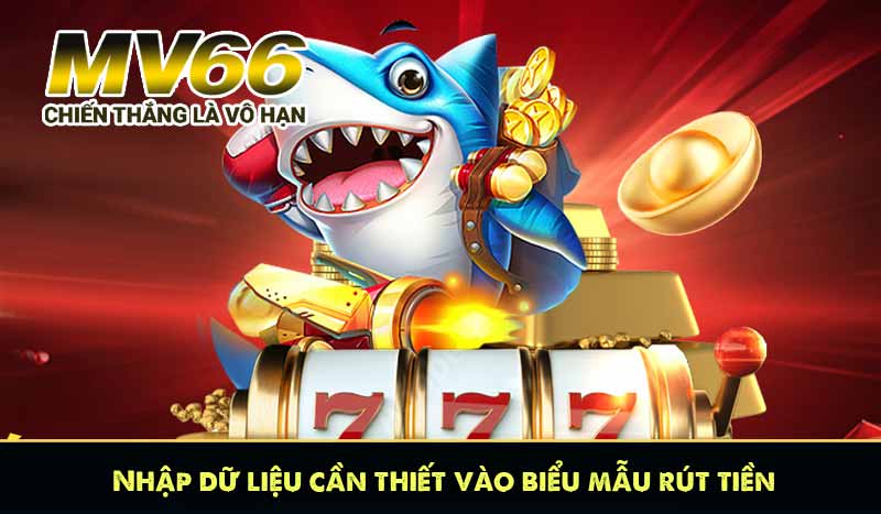 nhập dữ liệu cần thiết vào biểu mẫu rút tiền